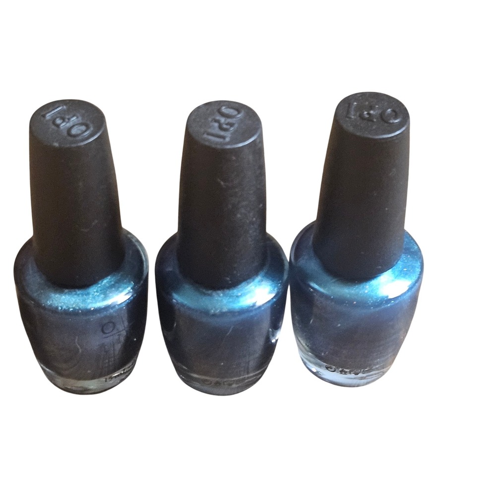 Lotβ of 3 OPI Nail Lacquer This Color's Making Waves NL H74 Blue Shimmer 0.5oz